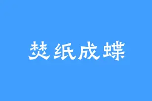 焚纸成蝶