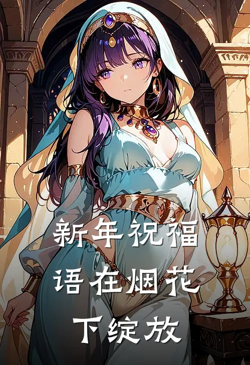 新年祝福语在烟花下绽放