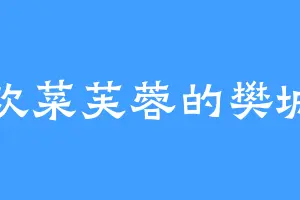 喜欢菜芙蓉的樊城主