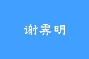 谢霁明
