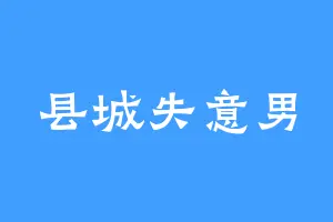 县城失意男