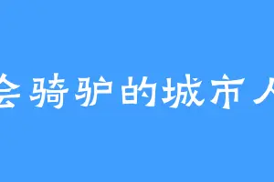 会骑驴的城市人
