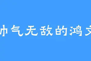 帅气无敌的鸿文