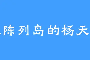 大陈列岛的杨天一
