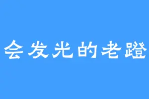 会发光的老蹬