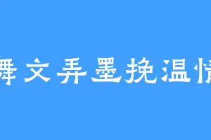 舞文弄墨挽温情