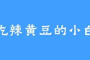爱吃辣黄豆的小白牙
