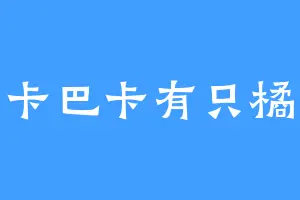 玛卡巴卡有只橘猫