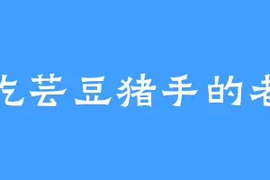 爱吃芸豆猪手的老黄